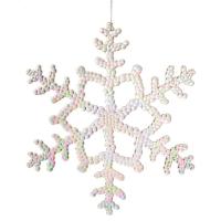 Елочная игрушка Novogod`ko Снежинка 25 см Пластик Перламутр Фото