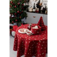 Скатерть Прованс Колокольчики на красном Dх136 см Фото