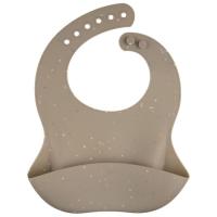 Нагрудничек Canpol babies DOTS силиконовый с карманом, бежевый Фото