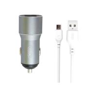 Зарядное устройство XO TZ09 2.4A/2 USB + cable microUSB Grey Фото