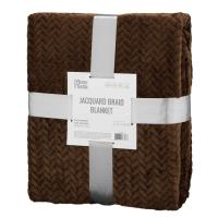 Плед Ardesto Jacquard Braid 200х220см, 100 поліестер, коричневи Фото