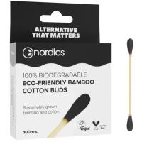 Ватные палочки Nordics Бамбуковые С активированным углем 100 шт. Фото