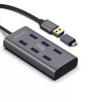 Концентратор Promate USB Hub 7 ports ezhub-7.grey Фото