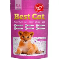 Наповнювач для туалету Best Cat Силікагелевий Pink Flowers 3.6 л Фото
