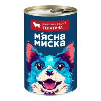Консервы для собак М'ясна Миска шматочки в соусі з куркою 415 г Фото