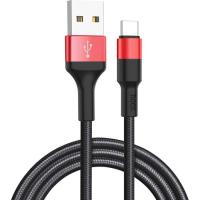 Дата кабель HOCO USB 2.0 AM to USB-C 1.0m 2A 18W nylon X26 black+re Фото