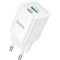 Зарядное устройство HOCO C149A Charm 1xUSB-C PD30W + 1xUSB QC3.0 White Фото