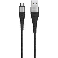 Дата кабель BOROFONE USB 2.0 AM to Micro 5P 1.0m 2.4A nylon BX32 black Фото