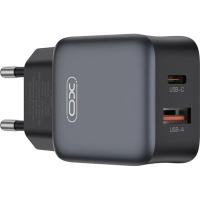 Зарядное устройство XO L156 USB-C PD30W + USB-A QC3.0 Black Фото