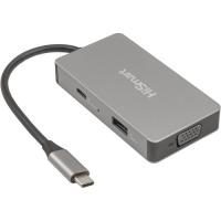 Концентратор HiSmart USB-C to 2xHDMI + VGA + USB 2.0 + USB-C PD60W Фото