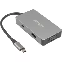 Концентратор HiSmart USB-C to 2xHDMI + VGA + USB 2.0 + USB-C PD60W Фото