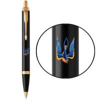Ручка шариковая Parker IM 17 UKRAINE Black GT BP Трезубец-ласточка Фото