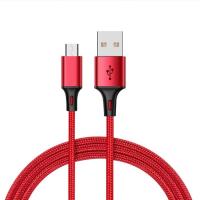 Дата кабель XO USB 2.0 AM to Micro 5P 1.0m 2.4A braided red Фото