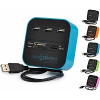 Концентратор Voltronic USB 2.0 to 3xUSB 2.0 + SD/MMC/TF/M2 blue/black Фото