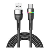 Дата кабель Essager USB 2.0 AM to USB-C 2.0m 3A LED black Фото