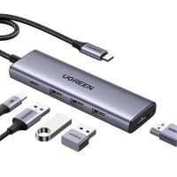 Концентратор Ugreen USB-C to HDMI + 3xUSB 3.0 + PD CM511 gray Фото