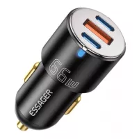 Зарядний пристрій Essager 2xUSB-C 66W + 1xUSB black Фото