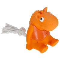 Игрушка для собак MISOKO&CO Бегемотик на мотузці помаранчевий 21 см Фото