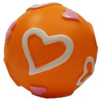 Игрушка для собак MISOKO&CO Мячик с фрагментами сердца оранжевый 7.6 см Фото