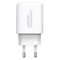 Зарядное устройство Armorstandart 1xUSB-C PD25W + 1xUSB QC3.0 GaN white Фото