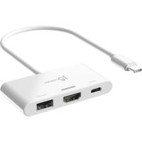Концентратор J5create USB-C 3-in-1 HDMI + USB + USB-C PD white Фото