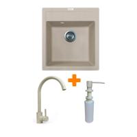 Мийка кухонна Adamant Brick Avena + змішувач та дозатор Фото