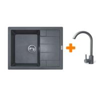 Мийка кухонна Adamant Anila сірий + змішувач Фото