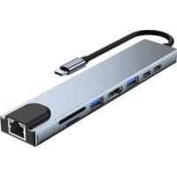 Концентратор Dynamode USB-C 8-in-1 HDMI 4K30Hz + 1xRJ45 + 1xUSB 3.0 + 1x Фото