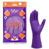 Перчатки хозяйственные Добра Господарочка Латексные Коллекция Выбойка Размер L Фото