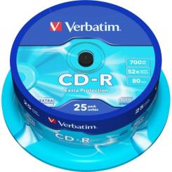 Диск CD Verbatim CD-R 700Mb 52x Cake box 25шт Extra Фото