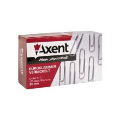 Скрепки канцелярские Axent rounded, nickel-plated, 28 мм, 100 шт. Фото 1