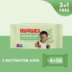Детские влажные салфетки Huggies Natural Care 56 х 4 шт Фото 1