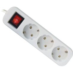 Сетевой удлинитель Defender S318 1.8 m 3 роз switch white Фото
