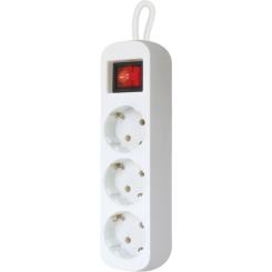 Сетевой удлинитель Defender S318 1.8 m 3 роз switch white Фото 1