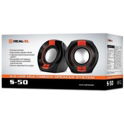 Акустическая система REAL-EL S-50 black-red Фото 1