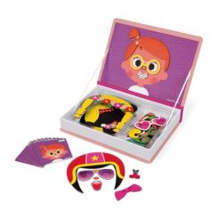 Развивающая игрушка Janod Магнитная книга Смешные лица - девочка Фото