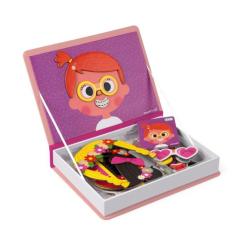 Развивающая игрушка Janod Магнитная книга Смешные лица - девочка Фото 1