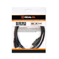Кабель мультимедийный REAL-EL HDMI M to HDMI M 4.0m black Фото 2