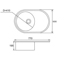 Мойка кухонная Ventolux EMILIA (BLUE SAND) Фото 7