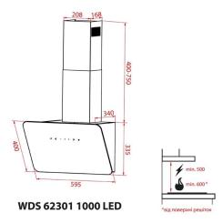 Вытяжка кухонная Weilor WDS 62301 R BL 1000 LED Фото 11