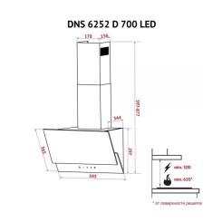 Вытяжка кухонная Perfelli DNS 6252 D 700 BL LED Фото 10