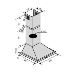 Вытяжка кухонная Ventolux LIDO 60 BR (700) Фото 3