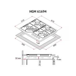 Варочная поверхность Perfelli HGM 61694 WH Фото 9