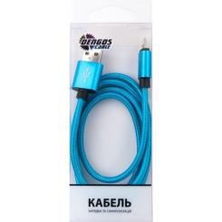 Дата кабель Dengos USB 2.0 AM to Lightning 1.0m blue Фото 2