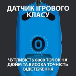 Мышка Logitech G102 Lightsync USB Blue Фото 2