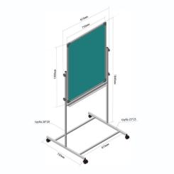 Флипчарт Sector 75х100см, двусторонний магнитный, мелово-маркерный Фото 10