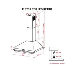 Вытяжка кухонная Perfelli K 6232 BL 700 LED RETRO Фото 8