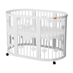 Кроватка Ingvart SMART BED ROUND с сердечками белый Фото