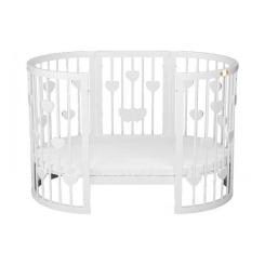Кроватка Ingvart SMART BED ROUND с сердечками белый Фото 1