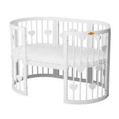 Кроватка Ingvart SMART BED ROUND с сердечками белый Фото 2